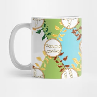 Golden chains with colorful flowers Mug